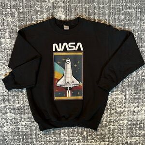 NASA Rocket Launching Boy’s Black Sweatshirt.